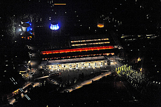 俯视,夜晚,场所,2009年,文化,节日,飞行,波鸿,区域,北莱茵威斯特伐利亚,德国,欧洲