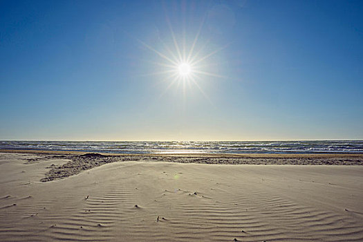 沙滩,太阳,夏天,北方,日德兰半岛,丹麦