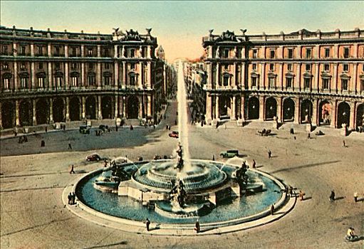 历史,照相,喷泉,广场,罗马,意大利,欧洲