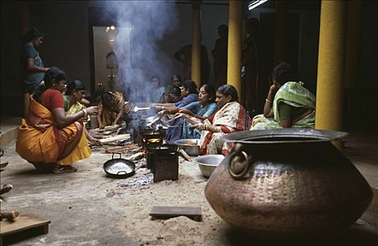 女人,蛋糕,泰米尔纳德邦,印度
