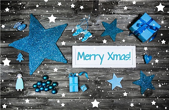 圣诞快乐,贺卡,蓝色,白色,木质,标识