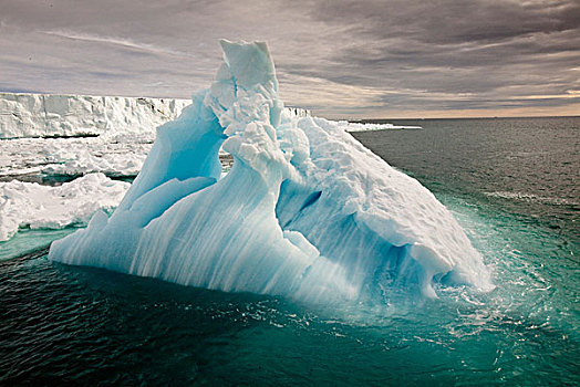 冰山,靠近,海岸,斯瓦尔巴特群岛,挪威,欧洲