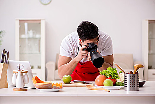 摄影师,照相,厨房