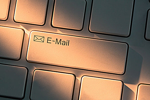 白色,键盘,特写,电子邮件,按键