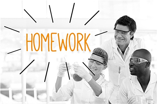 家庭作业,科学家,工作,实验室