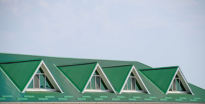 房子,塑料制品,窗户,绿色,屋顶,波纹板,褶皱,金属,侧面