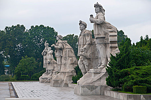 尚武,雕塑,塔,平壤,朝鲜,亚洲