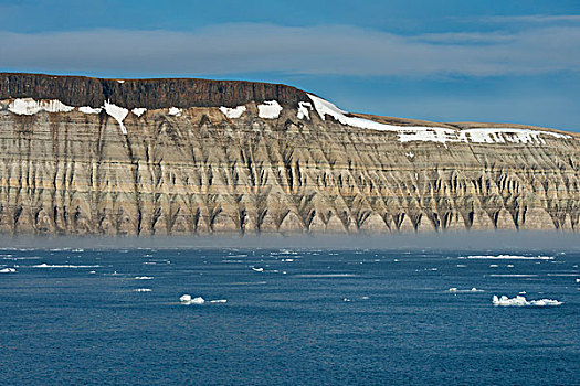 挪威,斯瓦尔巴特群岛,湾,遥远,悬崖,大幅,尺寸