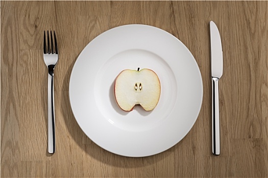 苹果片,盘子