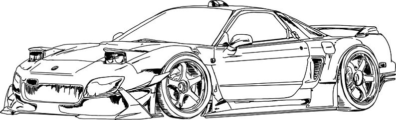 黑白_素描_跑车_韦格特汽车_图片大全—全景创意图库(quanjing.