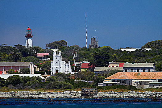 灯塔,教堂,古建筑,岛屿,桌湾,开普敦,南非