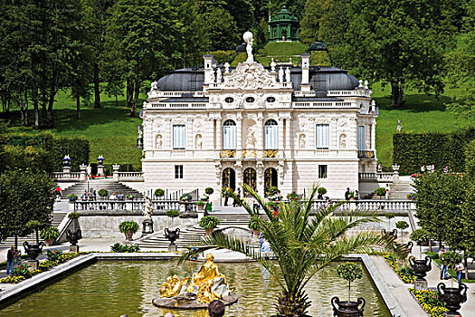 林德霍夫堡,宫殿,花园,上巴伐利亚,巴伐利亚,德国,欧洲