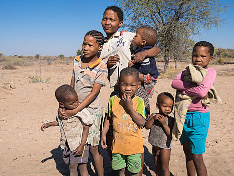 乡村,家庭,小孩,博茨瓦纳,非洲