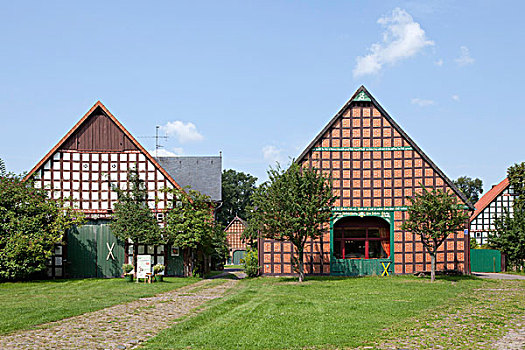 半木结构,房子,区域,萨克森,德国,欧洲