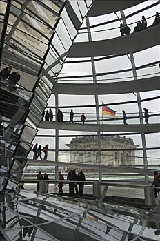 现代,圆顶,德国人,国会,德国国会大厦