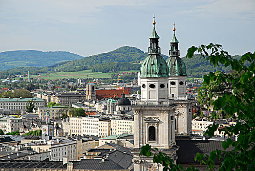 风景,山,大教堂,历史,中心,萨尔茨堡,陆地,奥地利,欧洲