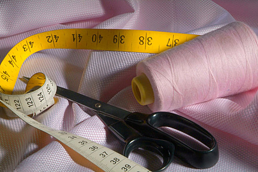 裁缝,工具,粉色,布
