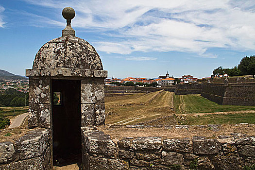 葡萄牙,中世纪,堡垒,城镇,河,边界,加利西亚,西班牙
