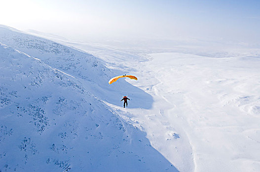 跳伞,山景,瑞典