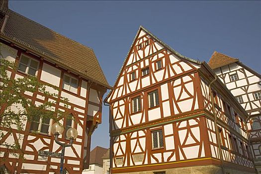 半木结构房屋,上弗兰科尼亚,巴伐利亚,德国,欧洲