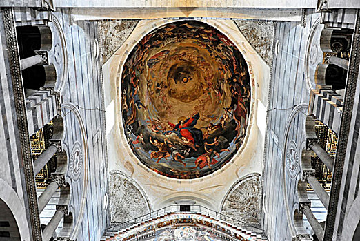 拱顶,天花板,壁画,比萨,大教堂,广场,托斯卡纳,意大利,欧洲