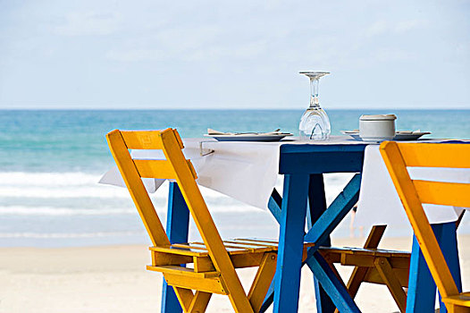 桌子,椅子,海滩,哥斯达黎加,安达卢西亚,西班牙,欧洲