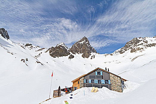 高山,休憩之所,瑞士,山,滑雪,季节,瓜达,恩加丁