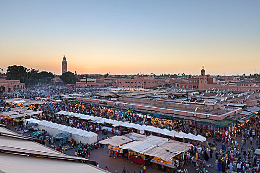 黄昏,玛拉喀什,摩洛哥,非洲