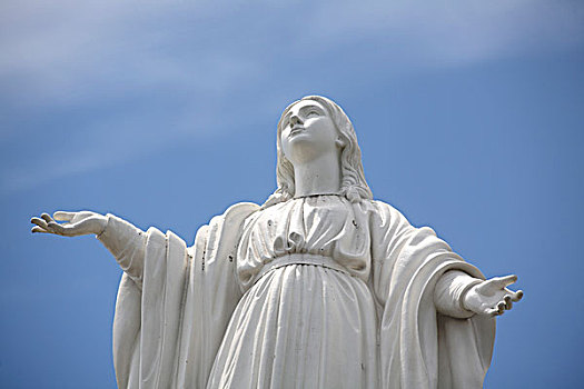 智利,圣地亚哥,雕塑,圣母玛利亚,圣克里斯托瓦尔,公园