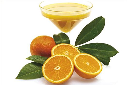 橙汁,玻璃,新鲜,橘子