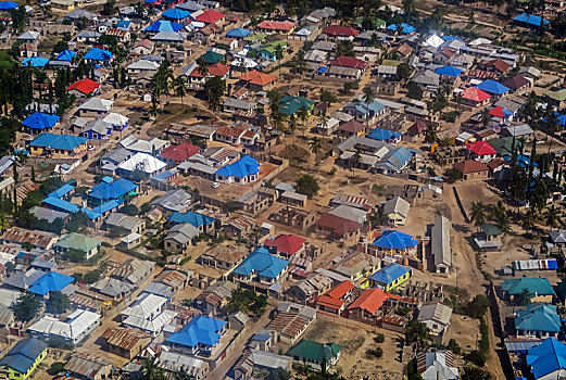 航拍,住宅区,屋顶,坦桑尼亚,非洲