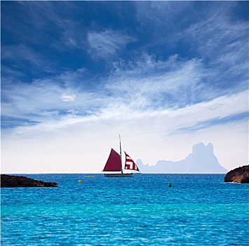福门特拉岛,风景,伊比萨岛,帆船