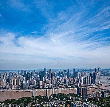 2028年重庆市南岸区南山老君洞道观俯瞰重庆渝中与南岸两区
