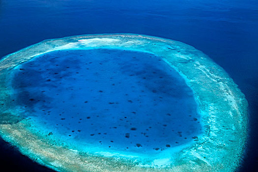 马尔代夫,航拍,环礁,礁石
