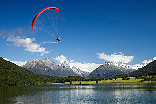 滑翔伞,钻石湖,乐园,靠近,皇后镇,区域,南岛,新西兰