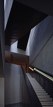 现代,艺术,中心,楼梯,向上