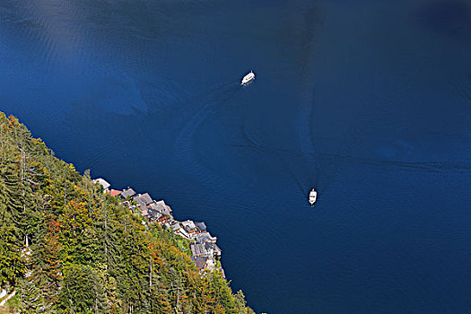 湖,哈尔斯塔特,看,萨尔茨卡莫古特,世界遗产,上奥地利州,奥地利,欧洲