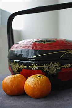中式婚礼,篮子,橘子