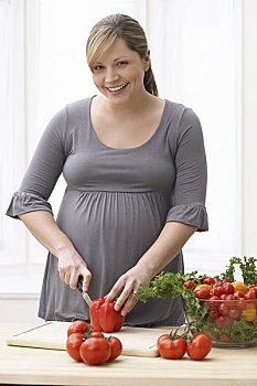 孕妇,切片,蔬菜