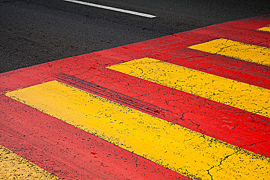 人行横道,路标,黄色,红色,线条,沥青