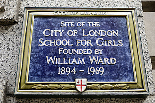 蓝色,牌匾,标记,场所,城市,伦敦,学校,女孩,街道