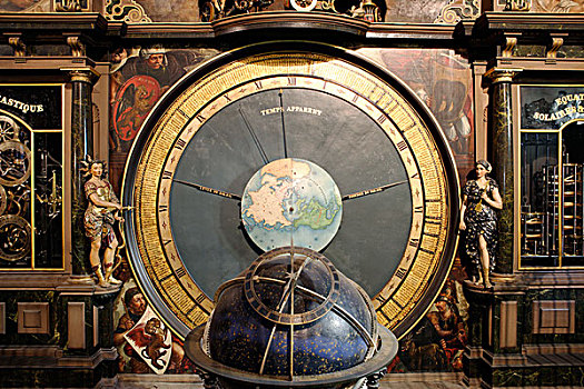 天文钟,特写,斯特拉斯堡,大教堂,阿尔萨斯,法国,欧洲