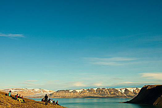 北极,斯瓦尔巴特群岛,旅游,坐,听,空,安静,极北地区,北方
