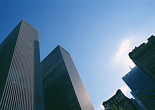 美国,纽约,摩天大楼,仰视