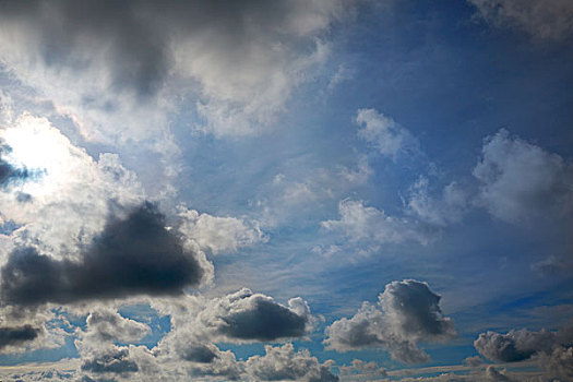 生动,蓝天,灰色,云,背景