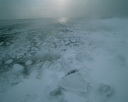 海岸,暴风雪