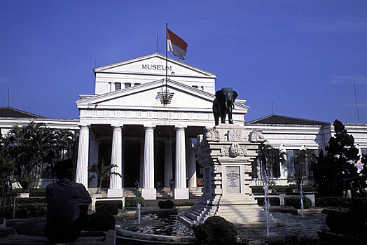 印度尼西亚,雅加达,广场,国家博物馆,正面,大象,雕塑