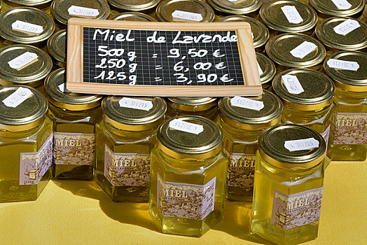 薰衣草,蜂蜜,出售,普罗旺斯,区域,法国,欧洲