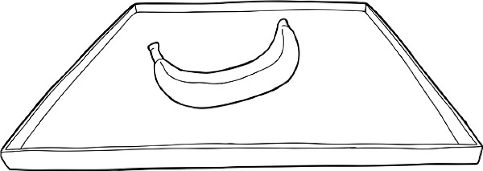轮廓,香蕉,托盘