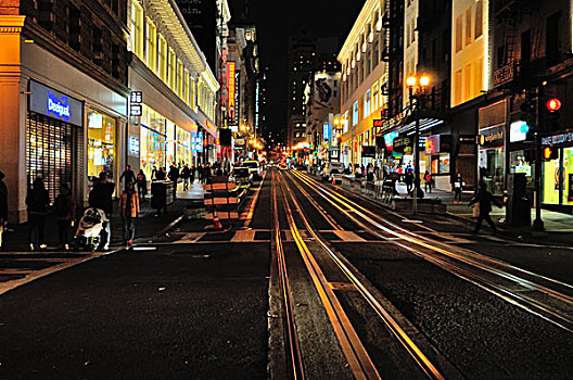 夜晚的旧金山街道